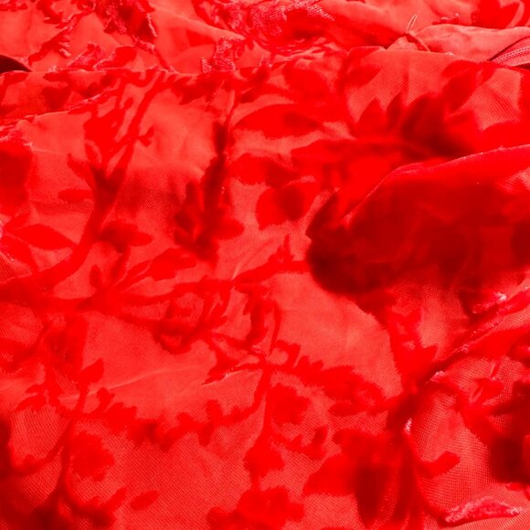 Red Velvet Floral Burnout Maxi Slip Dress Forever 21 Womens Sz S HOCO Whimsigoth - Picture 5 of 8